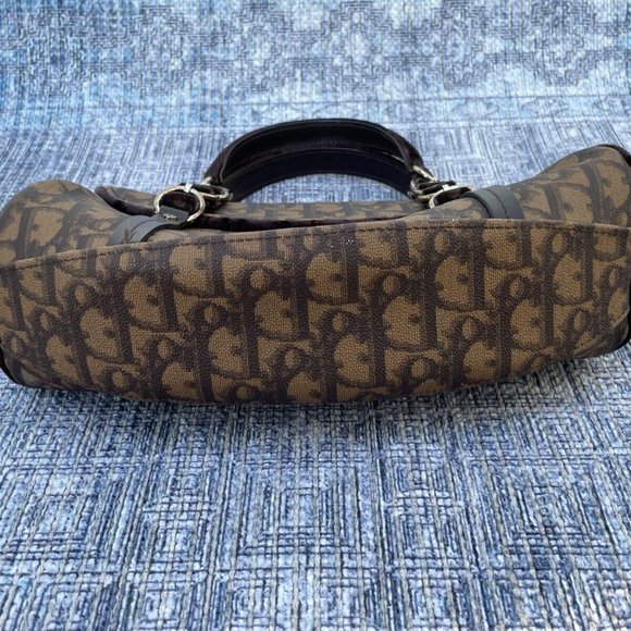 Christian Dior Paris Women Shoulder Bag Hand Bag CD Brown Monogram Made in Italy - Picture 6 of 12